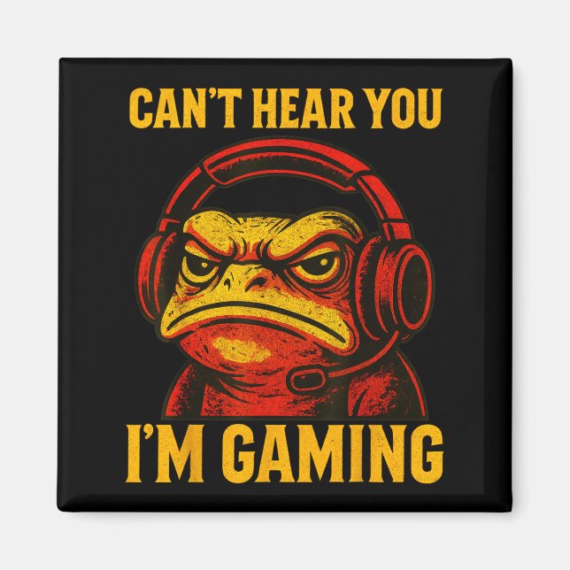 Funny Gamer Frog Men Women Boys Can't Hear You Vid Magnet (Front)