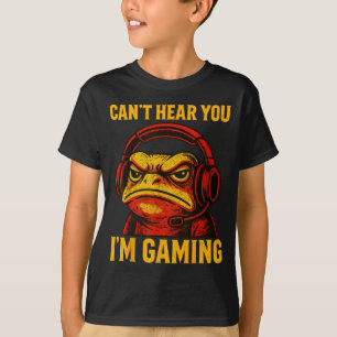 Funny Gamer Frog Men Women Boys Can't Hear You Vid T-Shirt