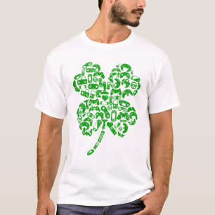 Funny Gamer Gift Game Shamrock St Patricks Day Iri T-Shirt