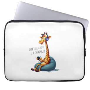 Funny Gamer Giraffe Gaming For Boys Men Video Game Laptop Sleeve