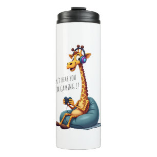 Funny Gamer Giraffe Gaming For Boys Men Video Game Thermal Tumbler