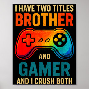 Funny Gamer Graphic Tee For Boys Teens Kids Video  Poster
