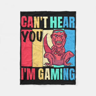 Funny Gamer Headset Gaming Can't Hear You I'm Gami Fleece Blanket