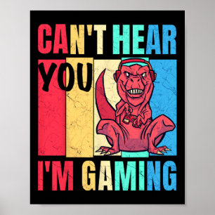 Funny Gamer Headset Gaming Can't Hear You I'm Gami Poster