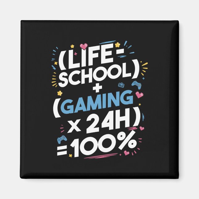 Funny Gamer Math For Teens – Gaming Life Formula 1 Magnet (Front)