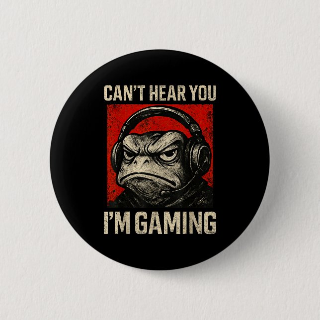 Funny Gamer Mpy Frog Art Men Women Boys Video Gami 6 Cm Round Badge (Front)
