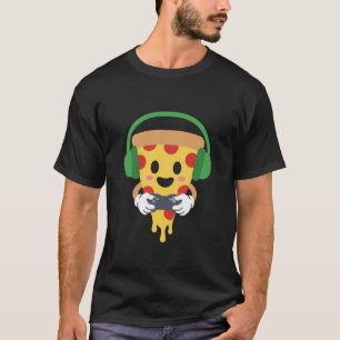 Funny Gamer Pizza Gaming Video Game Enthusiast Boy T-Shirt