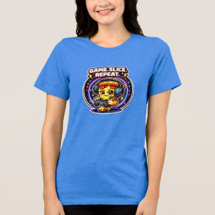 Funny Gamer Pizza Shirt – Game Slice Repeat Tee –