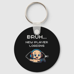 Funny Gamer Pregnancy Announcement – Bruh New Play Key Ring