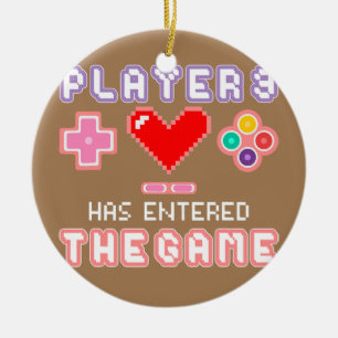 Funny Gamer Pregnancy Announcement for Dad Mum Ceramic Tree Decoration