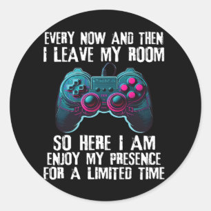 Funny Gamer Sayings For Boys Teens Video Game Gami Classic Round Sticker