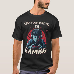 Funny Gamer Shirt for Teens Boys Men Video Gaming 