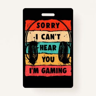 Funny Gamer Shirt for Teens Boys Men Video Gaming ID Badge