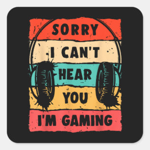 Funny Gamer Shirt for Teens Boys Men Video Gaming Square Sticker