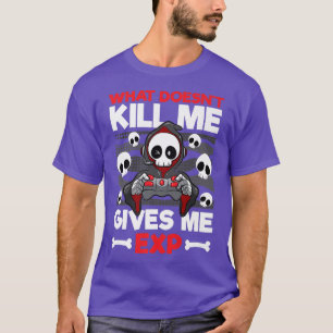Funny Gamer Skeleton Bones Cute Video Gaming EXP Q T-Shirt