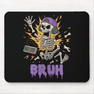 Funny Gamer Skeleton Gamer Teen Boys Video Gaming  Mouse Pad