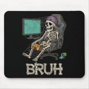 Funny Gamer Skeleton Gamer Teen Boys Video Gaming  Mouse Pad