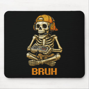Funny Gamer Skeleton Gamer Teen Boys Video Gaming  Mouse Pad