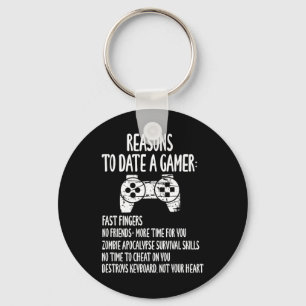 Funny Gamer Text Design - Gamer Boyfriend -fun - V Key Ring
