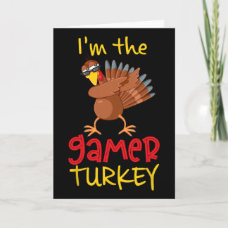 Funny Gamer Turkey Matching Family Group Thanksgiv Card
