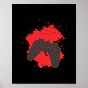 Funny Gamer Video Game Controller Distressed Gamin Poster