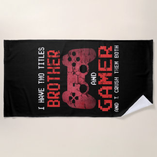Funny Gamer Vintage Video Games For Boys Brother Beach Towel