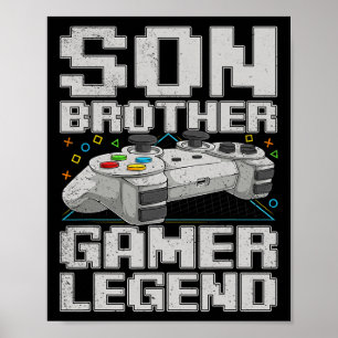 Funny Gamer Vintage Video Games For Boys Brother S Poster