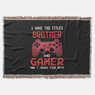 Funny Gamer Vintage Video Games For Boys Brother Throw Blanket