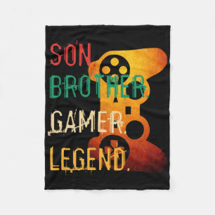 Funny Gamer Vintage Video Games For Boys Son Broth Fleece Blanket