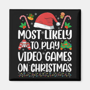 Funny Gamer Xmas Likely Play Video Games On Christ Magnet