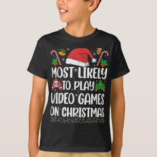 Funny Gamer Xmas Likely Play Video Games On Christ T-Shirt