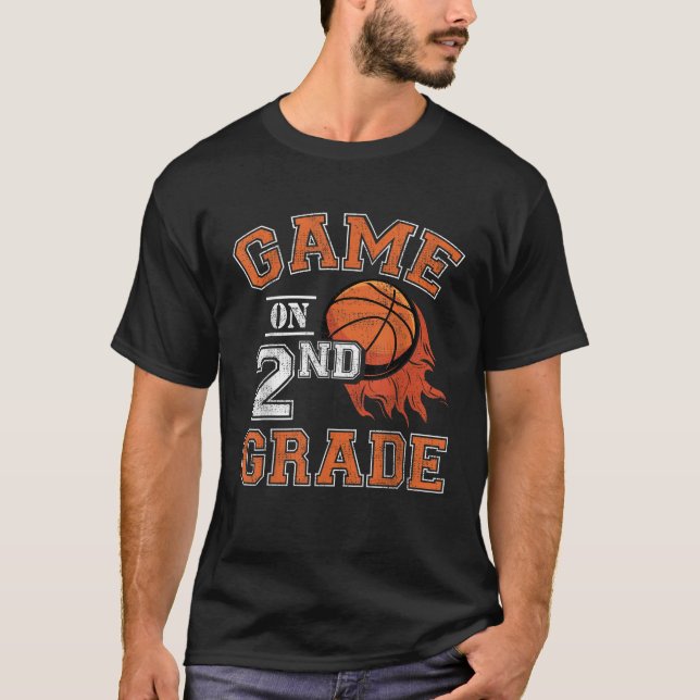 Funny Games On Second Grade Basketball First Day O T-Shirt (Front)