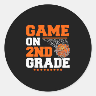 Funny Games On Second Grade Sketll First Day Of Sc Classic Round Sticker