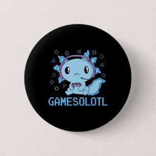 Funny Gamesolotl Anime Kawaii Gaming Axolotl Video 6 Cm Round Badge