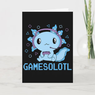 Funny Gamesolotl Anime Kawaii Gaming Axolotl Video Card