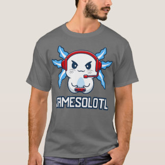 Funny Gamesolotl Axolotl Fish Playing Video Games T-Shirt