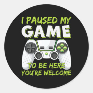 Funny Gaming Boys Girls Men Gamer Video Game 1  Classic Round Sticker