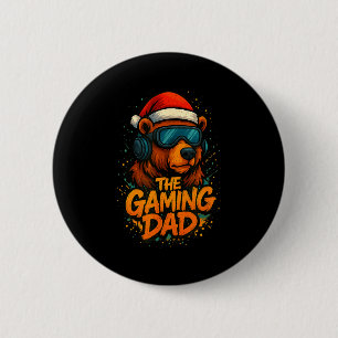 Funny Gaming Dad Christmas Outfit Gamer Gift 6 Cm Round Badge