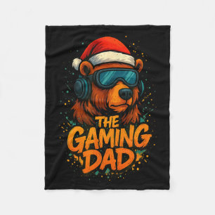 Funny Gaming Dad Christmas Outfit Gamer Gift Fleece Blanket