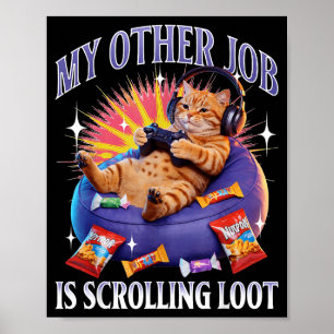 Funny Gaming Gamer Cat  Poster