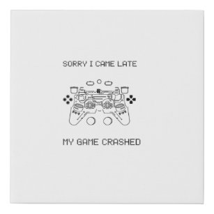 Funny gaming gamer_game crashed faux canvas print