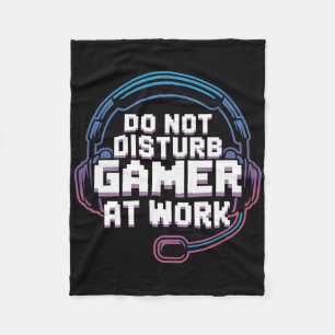 Funny Gaming Headset Humour Do Not Disturb Gamer  Fleece Blanket