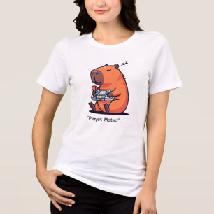 Funny Gaming Hoodie – Capybara Retro Style Tri-Blend Shirt
