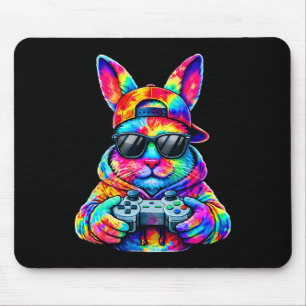 Funny Gaming Tie Dye Bunny Rabbit Easter Men Boy T Mouse Pad