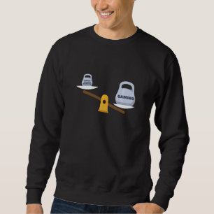 Funny Gaming Vs What I Should Be Doing Weighing Sc Sweatshirt