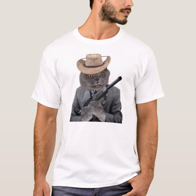 Funny gangster cat T-Shirt (Front)