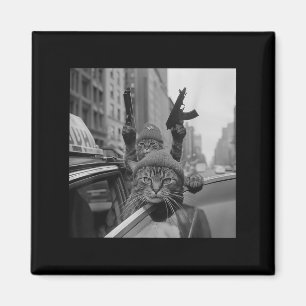 Funny Gangster Cat Thug Meme Street Lover Cats  Magnet