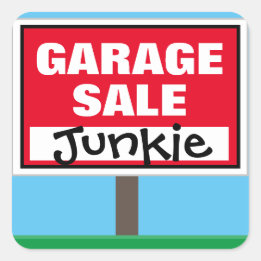 Funny Garage Sale Junkie Square Sticker