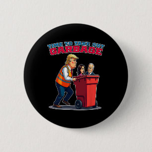 Funny Garbage For Trump Mega And Mgga 2024 6 Cm Round Badge