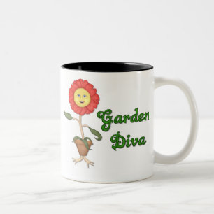 Funny Garden Diva Two-Tone Coffee Mug